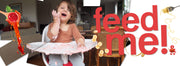 toddler with messy food fingers sitting in poppy highchair with food tray - philandteds