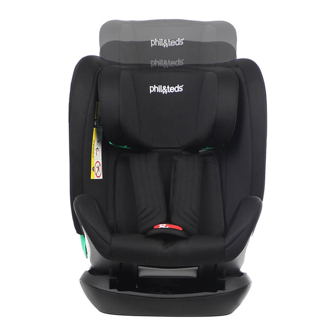 phil&teds evolution i-size convertible car seat front headrest ghosted_black-charcoal