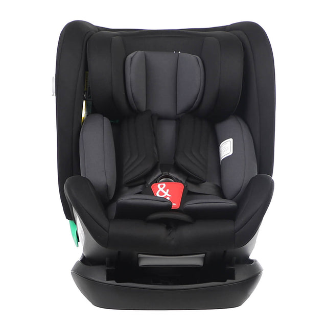 phil&teds evolution i-size convertible car seat front with newborn insert liner_black-charcoal
