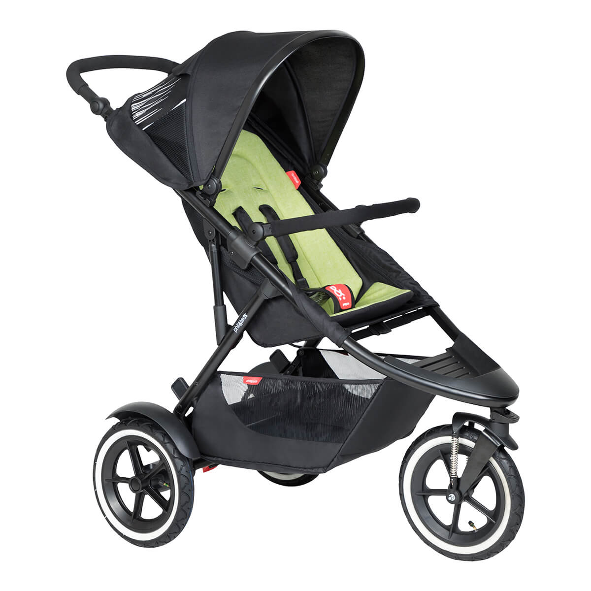 sport buggy in toddler mode with apple green fabric liner