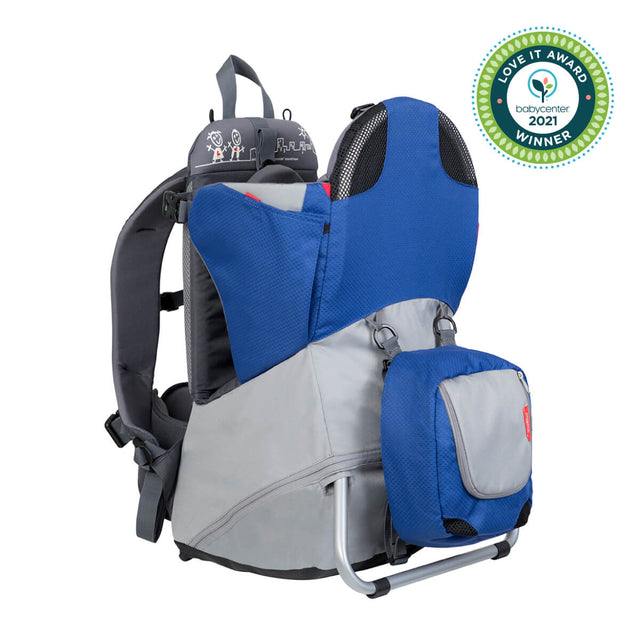 phil&teds parade backpack carrier in blue and grey colour_blue