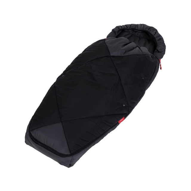 phil&teds snuggle & snooze sleeping bag in black 3/4 view_charcoal