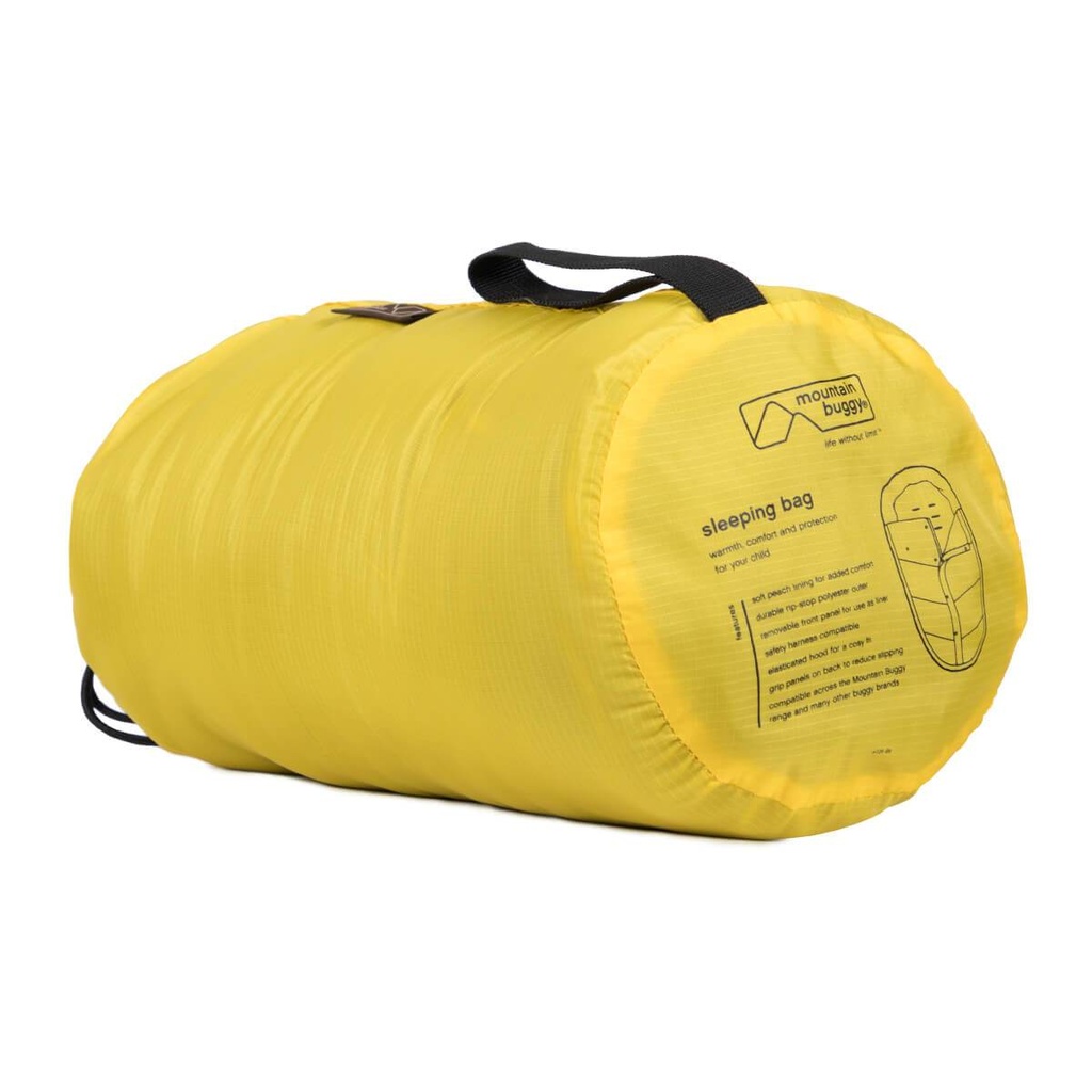 Mountain Buggy durable soft peach lined sleeping bag fully packed in colour cyber_cyber