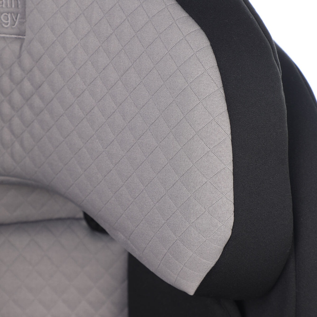 haven i-size booster grey quilted fabric close up