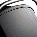 alpha infant car seat top view showing close up of the soft blackout UPF50+ fabric sun cover in place