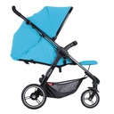 phil&teds smart stroller v3 cyan blue lightweight travel lie flat position side view